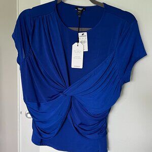 NWT Express Body Contour Collection Cropped Blue Top Size Large